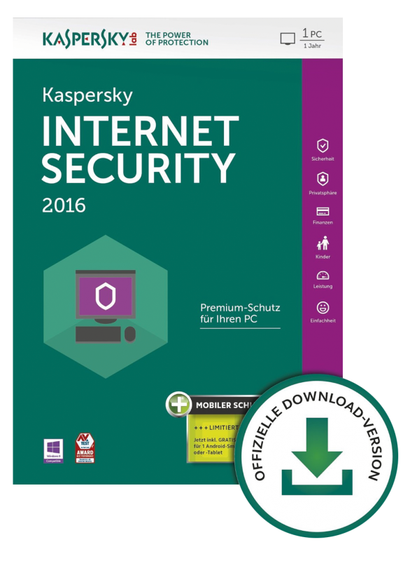 Kaspersky Internet Security 2016 1PC / 2 Jahre